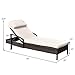 Patiojoy Patio Reclining Chaise Lounge, Outdoor Beach Pool Yard Porch Wicker Rattan Chaise, Adjustable Backrest Lounger Chair (Beige)