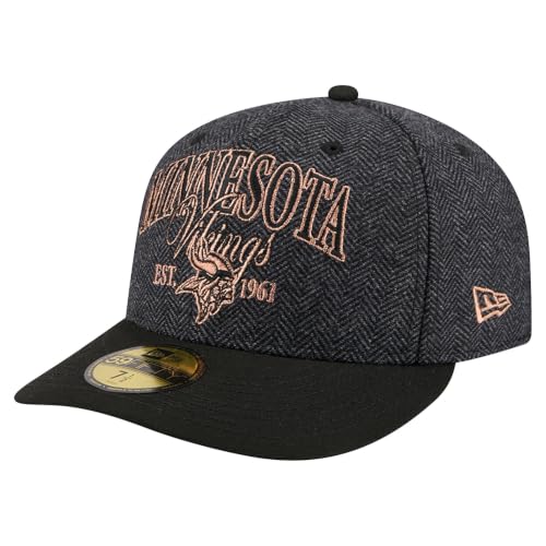 New Era Men's Black Minnesota Vikings Faux Wool 59FIFTY Fitted Hat