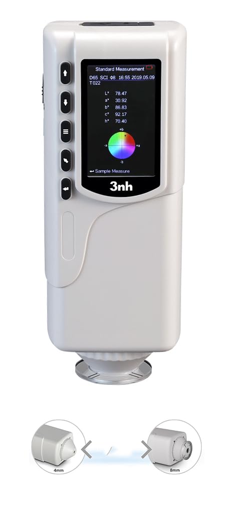 Colorimeter Color Difference Meter Spectrophotometer Color Tester with Switchable Φ8mm Flat Aperture Φ4mm Tip Aperture for Plastic Electronic Paint Ink Textile Ggarment Food