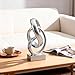 DOVDOV Abstract Silver Knot Sculpture, Geometric Decorative Statue, Silver Accent Piece for Living Room Coffee Table or Bookshelf Surface, Office TV Cabinet or entryway Console Table Decoration.