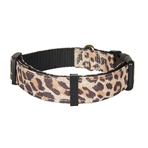 Petiry Dog Collar Animal Cheetah Pattern,Wear Resistant Fabric,No Fading,Comfortable And Durable For Puppy Medium Dogs(Neck:12"-18" #TOP3
