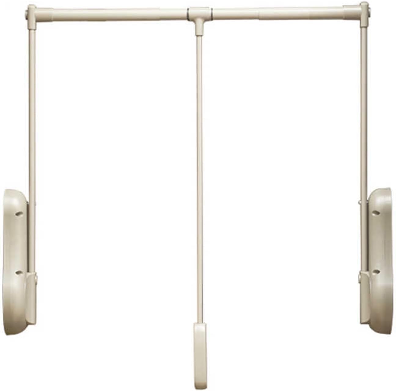 Pull Down Closet Rod,Adjustable Side-Mounted Wardrobe Rod for Cabinet Inside Width20.08-45.28Inch,for Hanging Clothes,Load-Bearing Capacity 55 Lb,Khaki-650-850