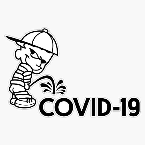CNW Studio Piss ON COVID-19 Sticker Vinyl Decal Wall Laptop Car Bumper Sticker 5'