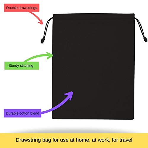 Cotton Blend Drawstring Bags for Storage, Wardrobe, Travel and Household Organization (8 x 10 inch - 12 pack) - Thumbnail 6