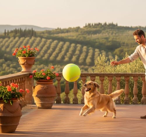 Zerodis 9,5' großer Tennisball, Haustierspielzeug, Mega-Jumbo-Hundespielzubehör, Spaß beim Outdoor-Sport, Strand-Cricket