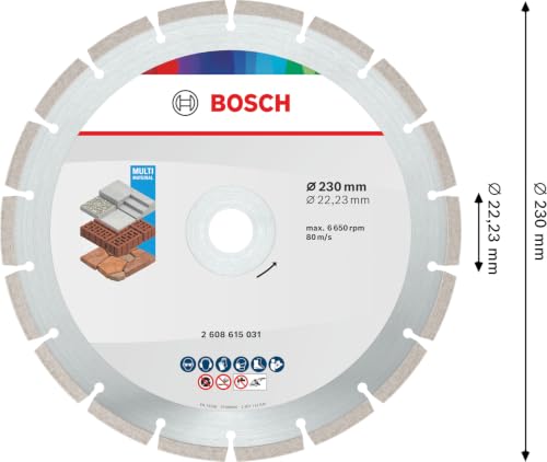 Bosch 1x Disque à tronçonner diamant Multi Material, alésage 22,23 mm