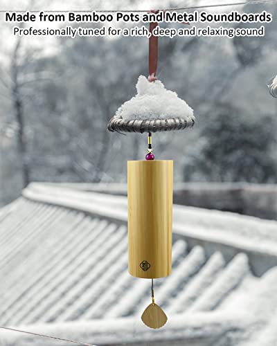 Bamboo Wind Chimes Koshi Chime For Sound Healing Meditation And Calming Emotions Classic Home Decoration Good Gift For Family Friends (Am Chord) With Gift Box #TOP2