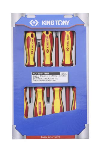 KingTony BR Jogo Chave Phillips/Fenda Isolada 7Pc 30617Mr