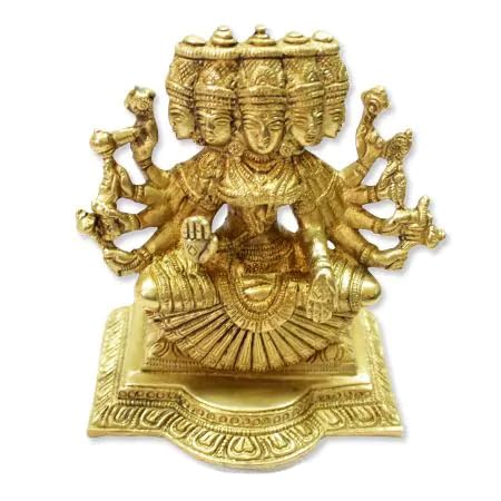 Statue Gayatri en laiton pour enrichir une collection d'art hindou et décoration spirituelle