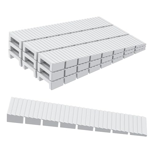 WQEDVN - 30 PCS Plastic Shims, Plastic Wedges, Furniture Shims Leveling Wedges, for Leveling Table, Furniture, Doors, Windows, Sheds, Toilet(White)