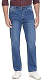 Soojun Men's Flex Waist Regular Fit Straight Leg Jeans, Medium Stonewash, 38W x 30L