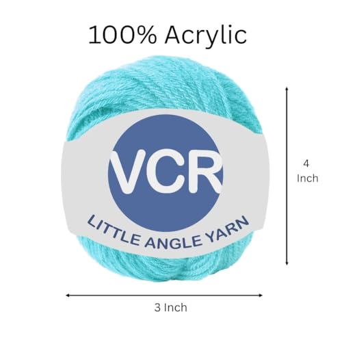 Image of VCR 4 Ply Light Blue Little Angle Yarn, 25 Grams, 92 Meters Length, 100% Acrylic Soft Baby Knitting Yarn for Crochet, Newborn Sweaters, Soft Baby Socks, Mittens and Leggings, Pack of 1
