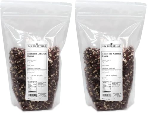 Raw Essentials Heirloom Anasazi Beans, 24 Ounce Bag (Pack of 2)