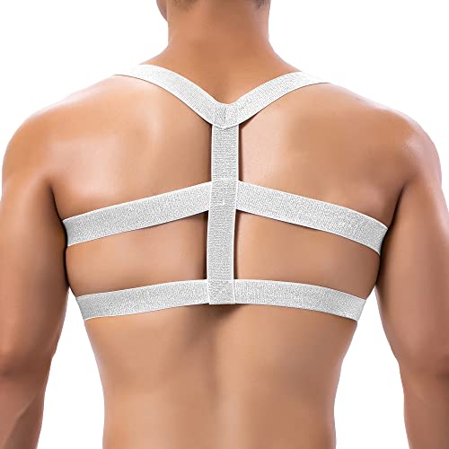 Men's Chest Harness Adjustable Body Chest Half High Elastic Half Harness Belt Double Shoulder Strap Costume4