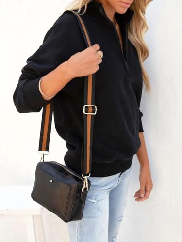 Dressmine Womens Quarter Zip Pullover Casual Long Sleeve Shirts Half Zip Sweatshirt Trendy Clothes3