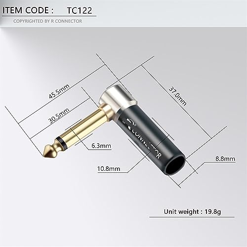 Connecteur de fil à angle droit 2 pôles mâle pour guitare et micro x2 - 3