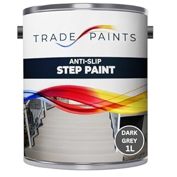 Anti-Slip Doorstep & Floor Paint - Suitable For Brick, Concrete, Masonry, Wood, Metal Surfaces - Step & Floors (Dark Grey, 1 Litre)