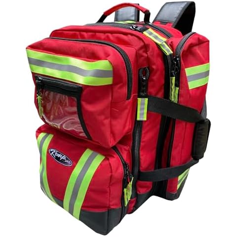 Kemp USA Ultimate EMS Backpack - EMT Bag | Emergency Backpack with a strap for D Oxygen Cylinder | Medical Backpack for Search and Rescue Tools | Large Medic Bag for EMT Kit | 8 Lbs. Cover