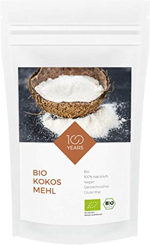 Produktfoto von 100years - Bio Kokosmehl entölt 1000g (1 Kg) - 100% BIO-Qualität (DE-ÖKO-003) - abgefüllt in Deutschland - ohne&hellip;