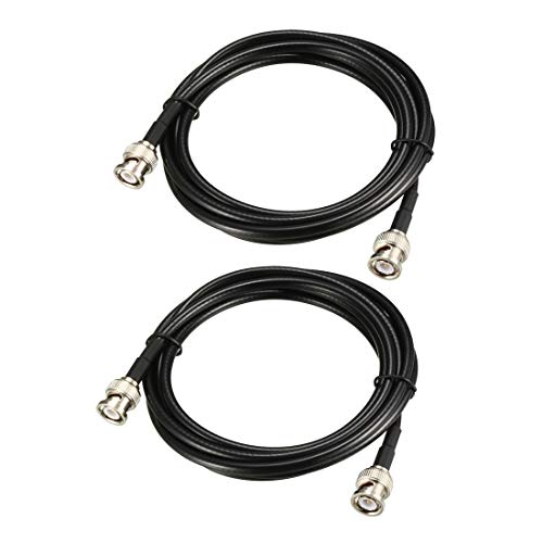 uxcell RG58 Coaxial Cable with BNC Male to BNC Male Connectors 50 Ohm 12 ft 2pcs