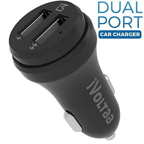 Image of iVoltaa 3.1A Dual Port Rapid Turbo Car Charger with Type-C Cable Quick Charge (Black)