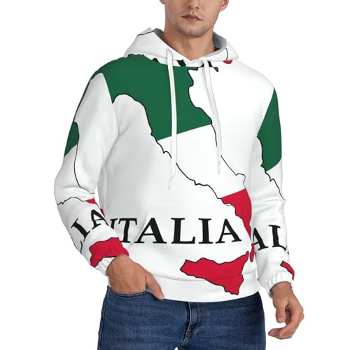 Sweat à capuche Italie pour homme pull imprimé à manches longues pour l'hiver