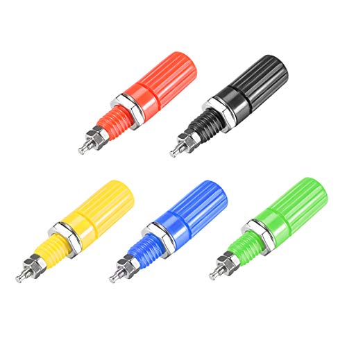 Terminales de audio de 4 mm uxcell contra interferencias, 10 conectores estables de colores