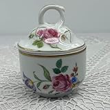 Generisch Bavaria Porzellan Zuckerdose mit Deckel, Blumen Motiven mit perfekter Vergoldung in verschiedenen bunten Farben, 1900er