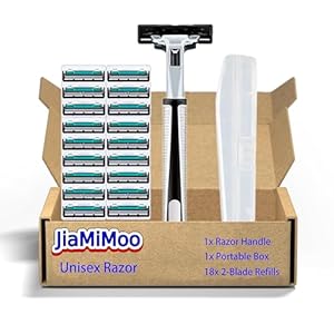 | Travel Shave Set | Razors for Men and Women | 1 Handle, 18 Blade Refills, 1 Portable Box，Suitable for Sensitive Skin