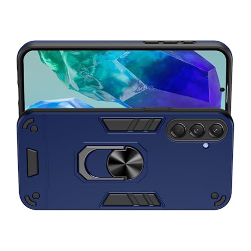 Image of amazon basics Kickstand Mobile Cover (360 Rotating Ring Holder) for Samsung Galaxy M55 5G / M55s 5G / F55 5G (Blue)