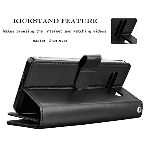 Njjex Wallet Case For Samsung Galaxy S10 5G, For S10 5G Case, [9 Card Slots] Pu Leather Id Credit Holder Folio Flip [Detachable][Kickstand] Magnetic Phone Cover & Lanyard For Galaxy S10 5G [Black] #TOP4
