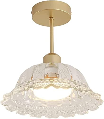 Luminaires Suspendus d'Intérieur rétro en verre transparent et cuivre pour plafond de couloir