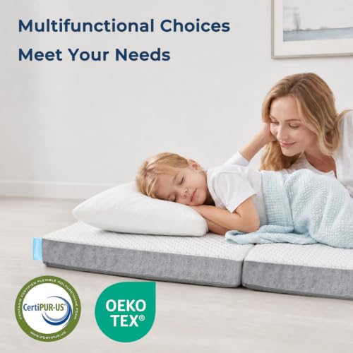 Image of Odorless Foldable Mattress Medium Queen Size 80 inch x 60 inch x 4 inch | 4 Inch Folding Foam Mattress With Storage Bag, Fiberglass Free Trifold Memory Foam Mattress for Murphy Bed, RV, Guest Bed