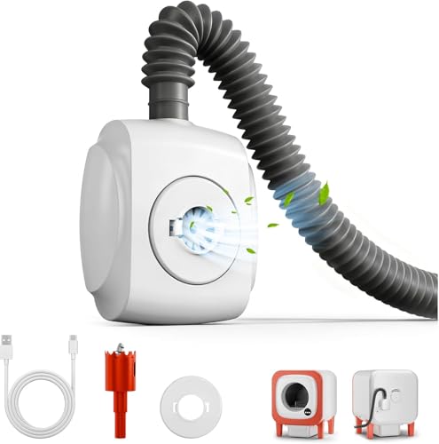 petstarlet Cat Litter Box Exhaust Fan, Quiet Exhaust Fan for Cat Litter Box, Compatible with Multiple Litter Box Models, Easy to Install