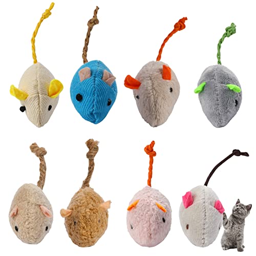 Sliverdew Cat Toys Mice, 8 Pcs Catnip Cat Mice Toys for Indoor Cats, Cat Mouse Toys Kitten Interactive Mouse Cat Toy Mice for Cats