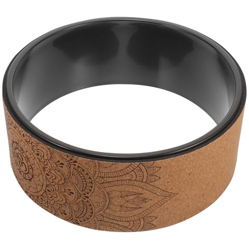 HOOTNEE PU Soft Kork Yogarad Yoga Hinterradrolle zur Rückendehnung Fitness Trainingsrad für Frauen Zuhause und Yoga Studio