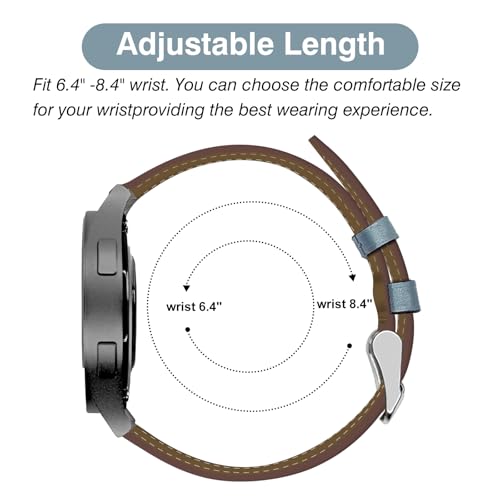 Italy Genuine Leather Watch Bands Compatible with Samsung Galaxy Watch 7 6 5 4 40mm 44mm, 5 Pro 45mm, 6 4 Classic Active 2, 20mm Quick Release Leather Watch Straps Replacement Band for Women Men