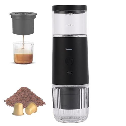 Cafetera portátil 2 en 1 compatible con cápsulas y café molido 100 mL