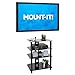 Mount-It! AV Component Media Stand, Audio Tower and Media Center with 4 Tempered Glass Shelves, 88 Lbs Capacity, Black Silk (MI-867)