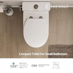 Compact One Piece Toilet Quiet Dual Powerful Flush Modern Toilet for Small Bathroom Space Saving Toilet with Soft Close Toilet Seat 12 Rough In Toilet
