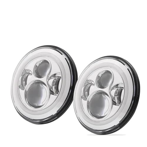 UFITIDU Faros 1 Par Luces Para Correr 75W Led H4 7 Pulgadas Angel Eyes H4 Faro Led Para Nissan Para Patrol Y60 Para Nissan Para Safari Faro Principal(2x 40s 1pair)