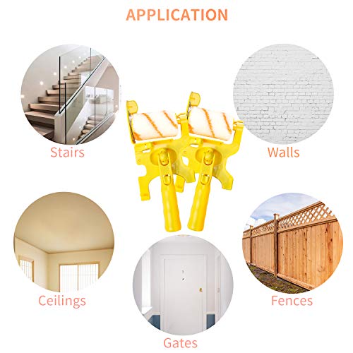 Paint Edger Combo Kit,Clean-Cut Paint Edger Roller Brush,Paint Brushes Safe Tool for Home Room Wall Ceilings DIY Indoor and Outdoor Painting - Thumbnail 2