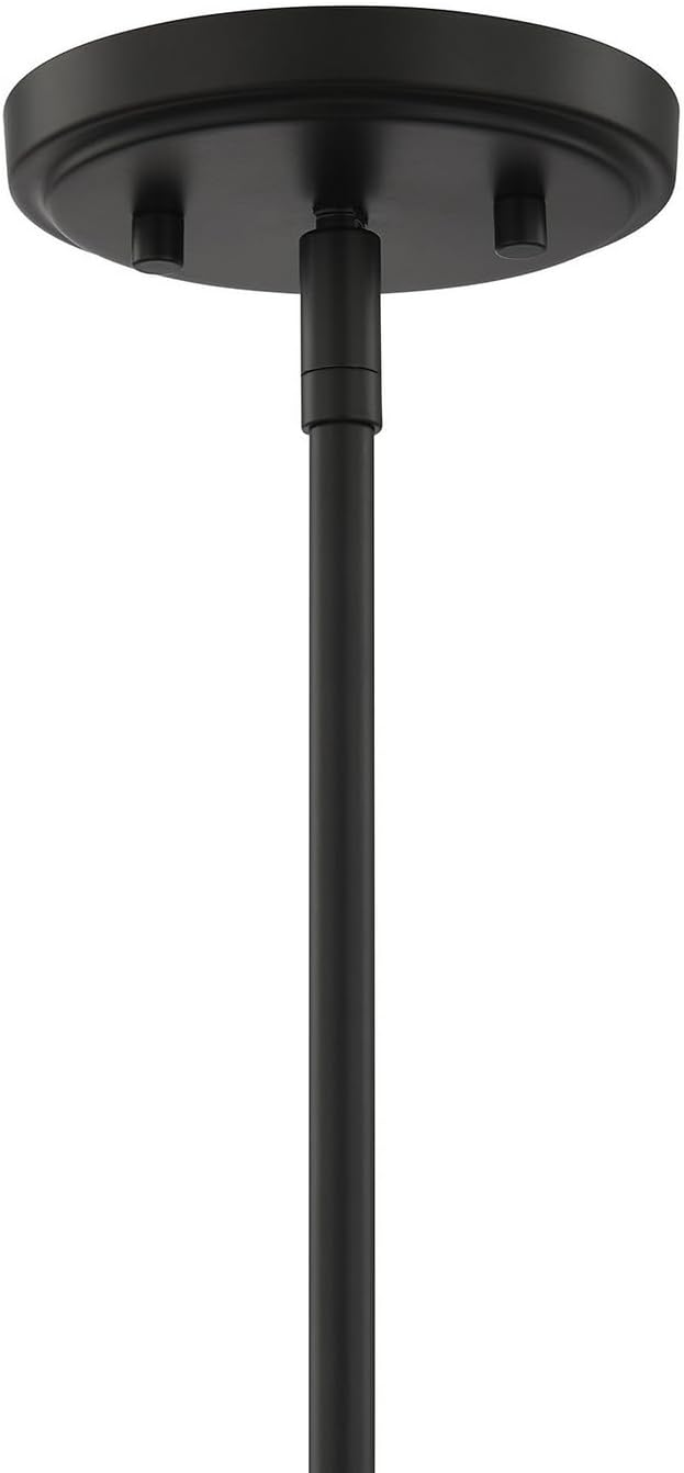 Savoy Essentials 7-6036-1-BK Octave White Opal Glass Tapered Bell Pendant, 1-Light 60 Watt, 11" H x 8" W, Matte Black