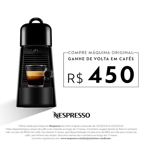 Nespresso Essenza Plus Preta, Cafeteira - 110V