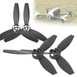 WGFOIP Hélice d'avion RC, Conception Triangulaire Efficace pour Drone Bebop 2, 4 Pièces, Remplacement Léger Noir pour Accessoire RC (Noir)