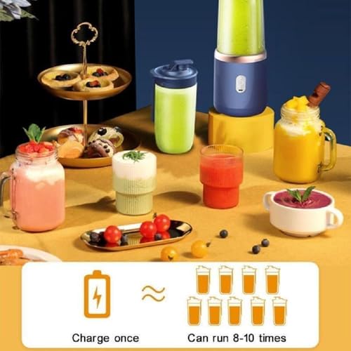Image of Portable Blender Electric Juicers Fruit Mixers USB Rechargeable Smoothie Mini Personal Juicer 6 Blades 3Gears With 1500 Mah Rechargeable Battery-Smoothie Blender
