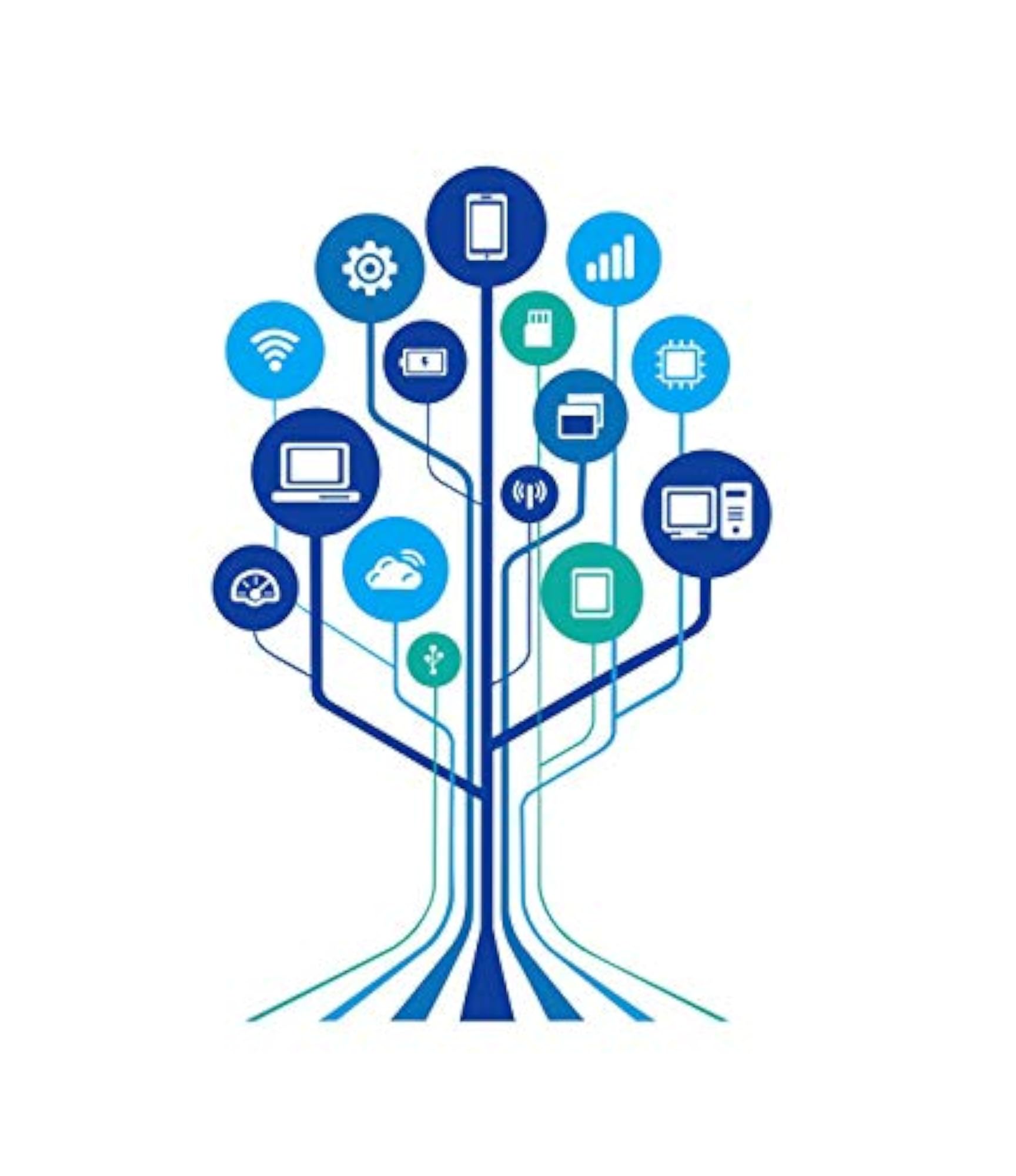 Collection Vinyl Self Adhesive Technology Tree Wall Sticker