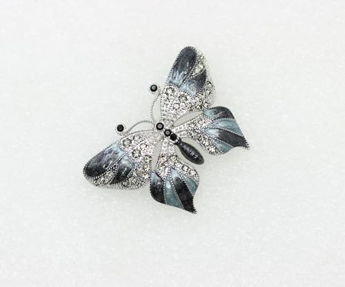 Image of Gorgeous Rhinestone Crystal Enamel Butterfly Pin Brooch