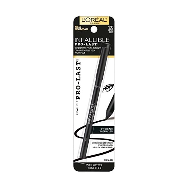 LOreal-Paris-Cosmetics-Infallible-Pro-Last-Waterproof-Pencil-Eyeliner-Black-0042-Ounce1-Count L'Oreal Paris Cosmetics Infallible Pro-Last Waterproof Pencil Eyeliner, Black, 0.042 Ounce,1 Count