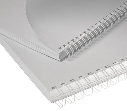 100 RENZ Drahtkamm - Binderücken / 8,0 mm / weiß / 60 Blatt / DIN A4 / Teilung 2:1 / 23 Ringe
